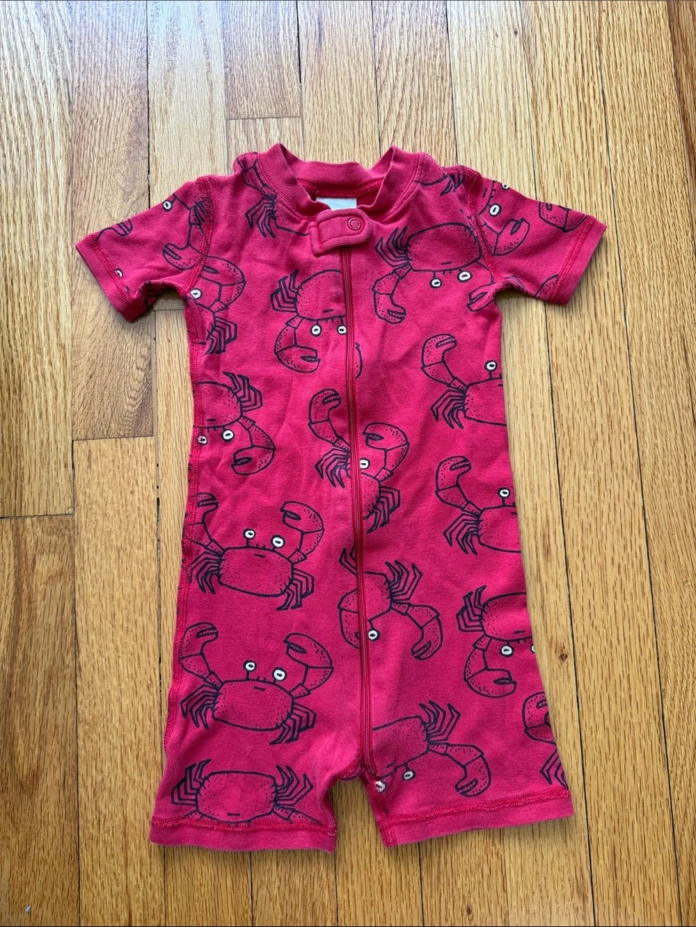 Hanna Andersson organic cotton Red Crab One-Piece Romper